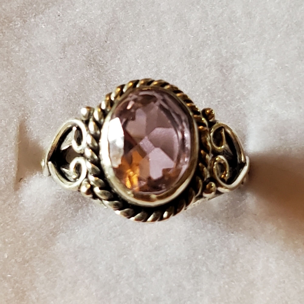 Sterling Pink Kunzite Gemstone Ring 5